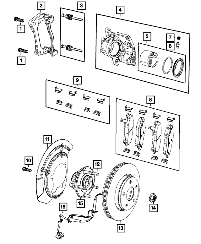 68044865AA - Brakes: Disc Brake Caliper Adapter, Right Or Left for Mopar Image