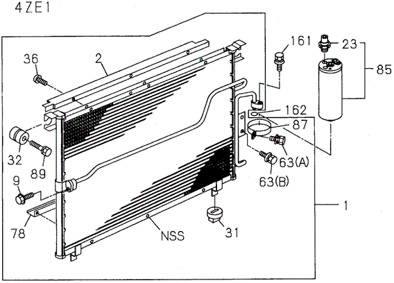 A/C Condenser (DX) for 1995 Honda Passport #0