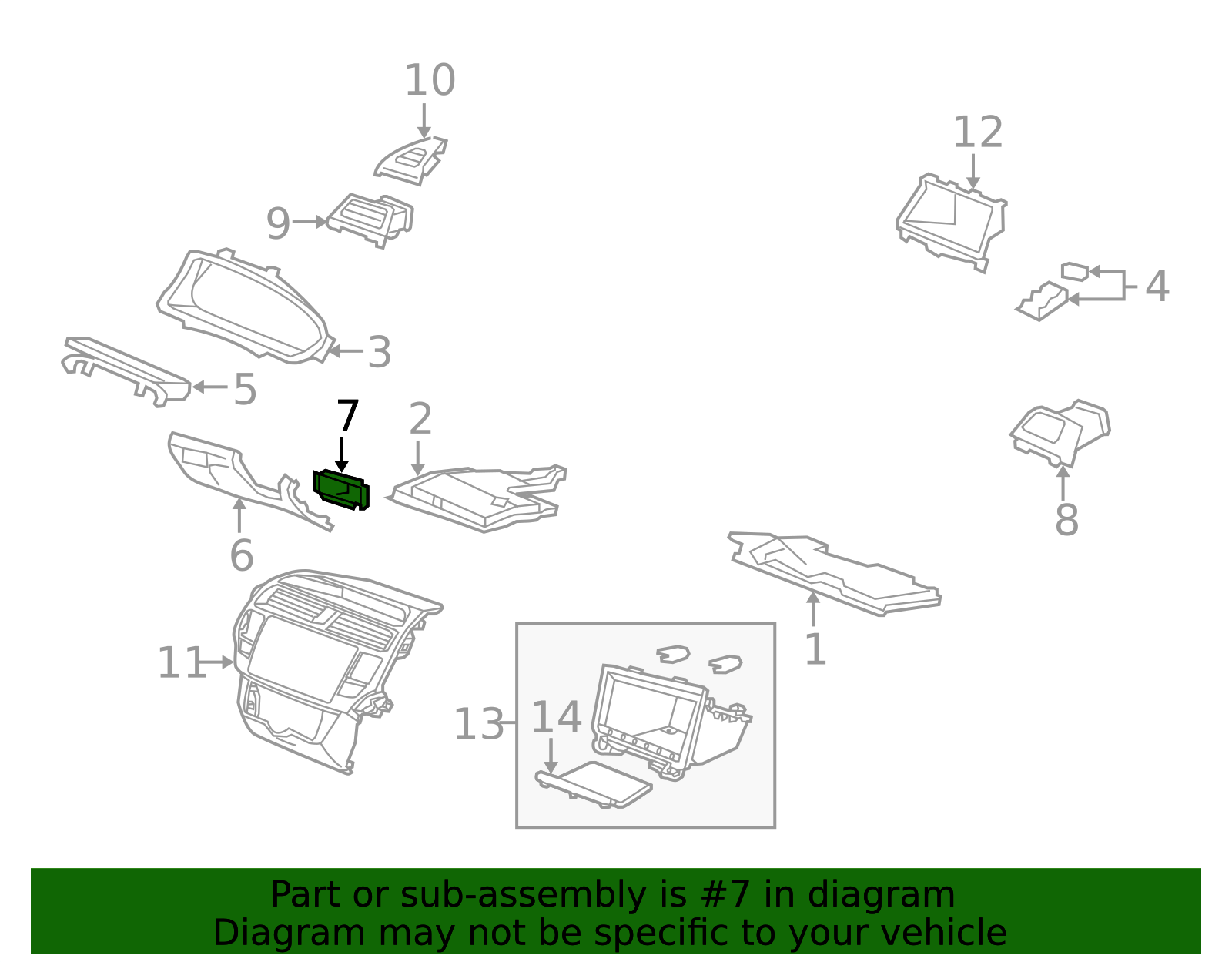 77302-TA0-Y01ZA - 2013-2015 Honda Crosstour - Garnish Switch