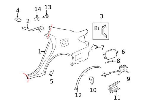Fuel Door for 2009 Lexus LS600h #0