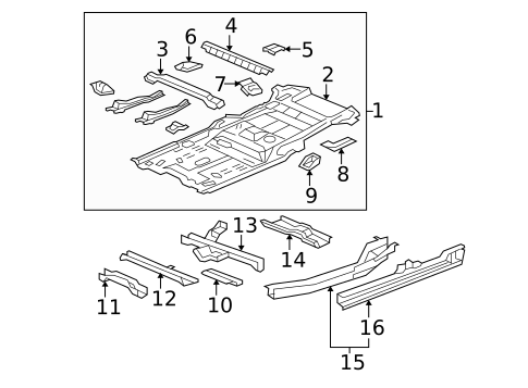 Floor & Rails for 2013 Honda Pilot #0