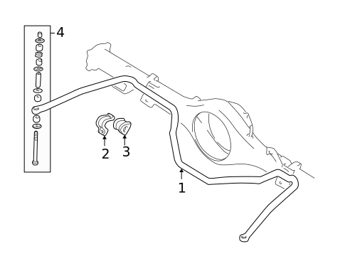 Stabilizer Bar & Components for 2002 Mitsubishi Montero Sport #1