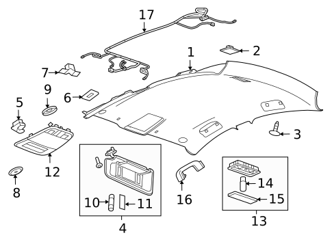 Interior Trim - Roof for 2017 Buick Regal #0