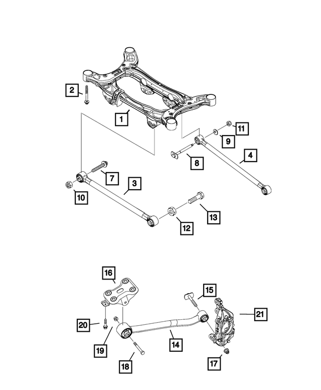 « 6511767AA – Rear Suspension : Tête Hexagonale Boulon pour Mopar Image »