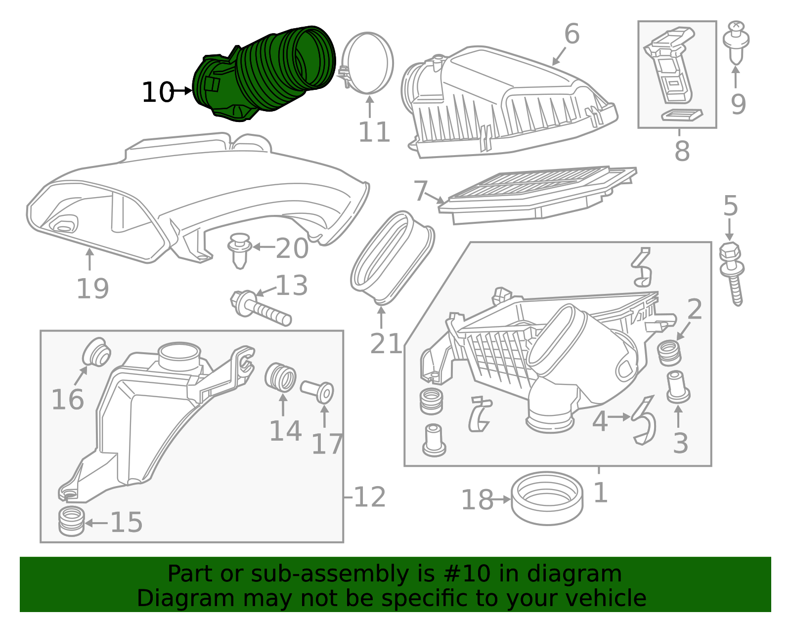 thumbnail image 2 of Engine Air Boot Replacement Duxekeo Air Intake Hose For Honda Odyssey 2011-2017 V6 3.5L - Replaces 17228-RV0-A00 & 696-159 2016 Honda Odyssey Air Filter 2 of 13