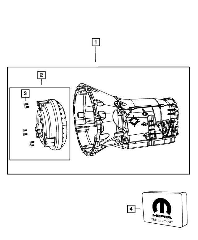R8003109AG - NAG1; W5A580; 5-Speed; Automatic Transmission: With Torque Converter Transmission Kit for Mopar Image image