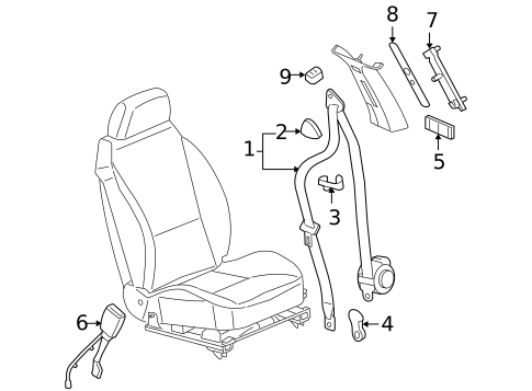 Front Seat Belts for 2006 Pontiac G6 #0