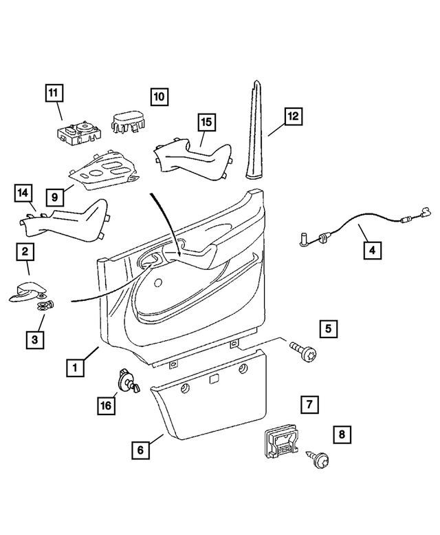 5104344AA - Interior Trim: Front Door Trim Panel, Right for Mopar Image