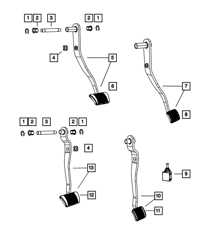 68359870AA - Service Brakes: Brake Pedal Pivot Shaft for Mopar Image