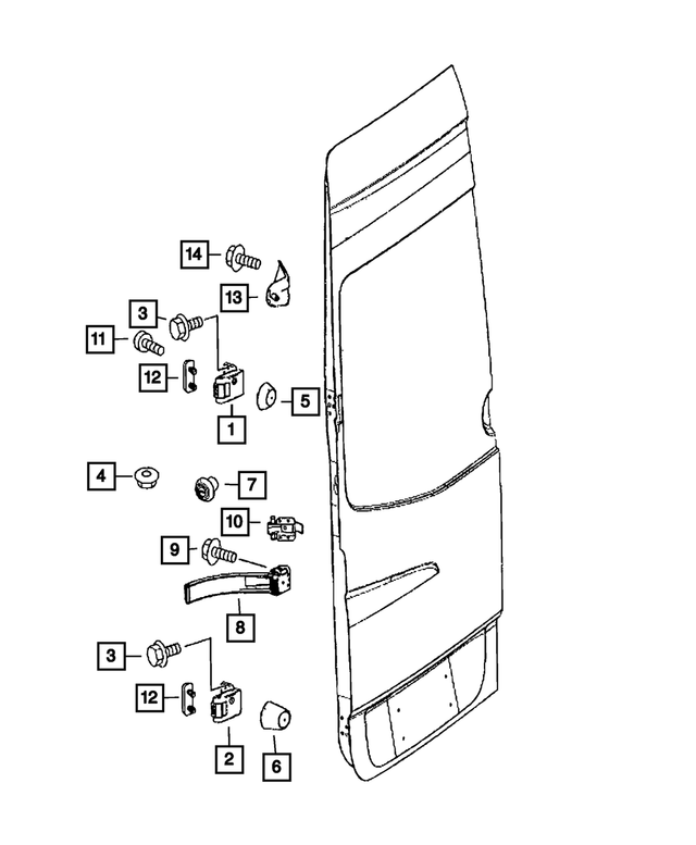 68006562AA - Doors, Door Mirrors and Related Parts: Rear Door Hinge, Top, Right for Dodge: Sprinter 2500, Sprinter 3500 Image