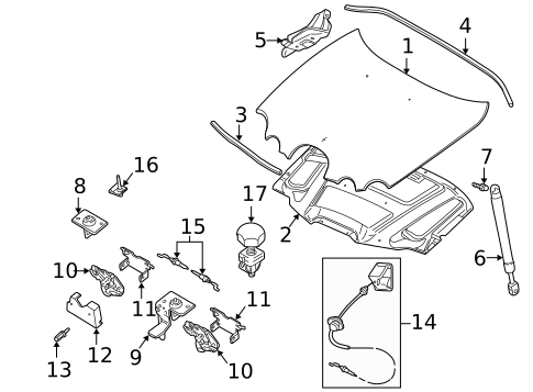 Hood & Components for 2007 Jaguar S-Type #0