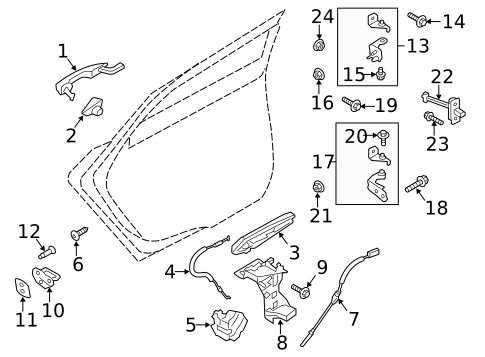 Lock & Hardware for 2017 Ford Fusion #1