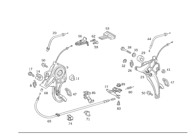 2204201284 - Brakes: Foot-Operated Prkg. Brake for Mercedes-Benz: 180C, 300SD, 400SE, 400SEL, 500SEC, 500SEL, 600SEL, 600SL, C220, C230, C240, C280, C320, C43 AMG, CL500, CL55 AMG, CLK320, CLK350, CLK430, CLK500, CLK55 AMG, E320, E420, E430, E500, ML320, ML430, ML55 AMG, S420, S430, S55 AMG, SL320 Image image