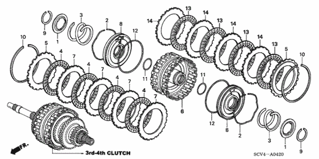 AT Clutch (3rd-4th) for 2005 Honda Element #0