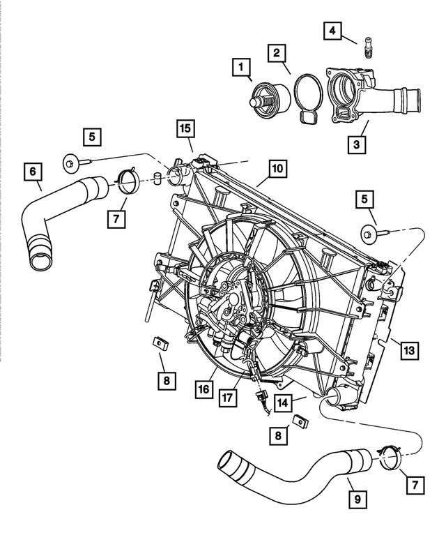 5045558AA - Cooling: Thermostat Housing for Mopar Image