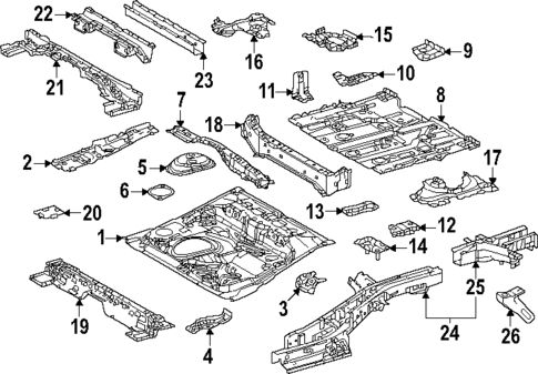 Rear Floor & Rails for 2024 Lexus RX450h+ #0