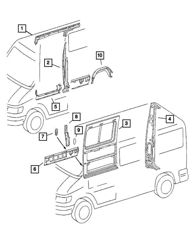 5121752AA - : Sill Reinforcement Support, Right for Mopar Image