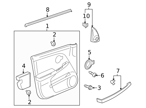 Interior Trim - Front Door for 2006 Chevrolet Equinox #0