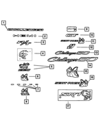 68467677AB - Exterior Ornamentation: Spoiler Nameplate for Dodge: Challenger Image