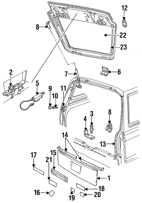 Liftgate for 1992 Chrysler Town & Country #0