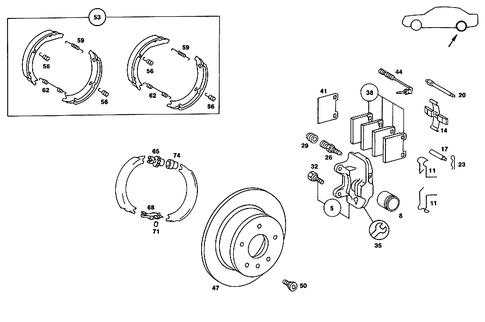Rear Wheel Brake for 1988 Mercedes-Benz 560SEL #1