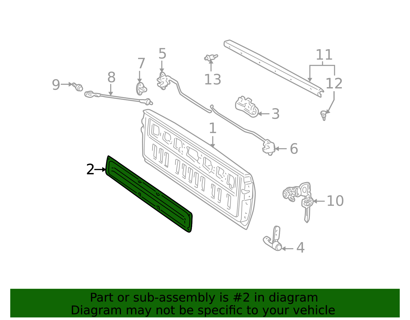 2000-2006 Toyota Tundra Tailgate Gap Cover 65759-0C010 | Toyota
