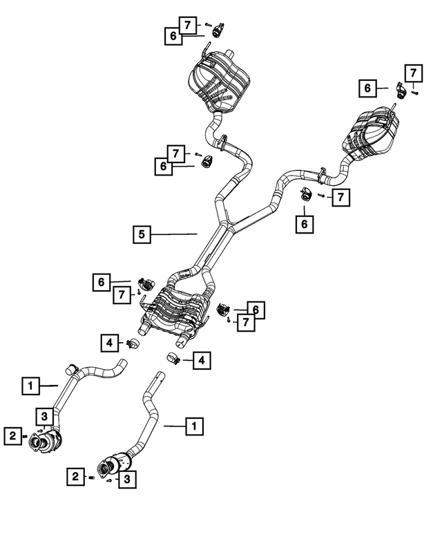 68459145AD - : Exhaust Muffler And Tailpipe for Mopar Image