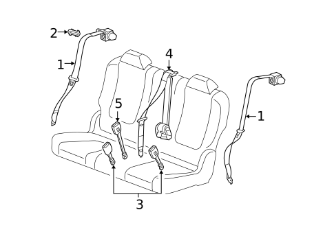Rear Seat Belts for 2005 Chevrolet Malibu #0