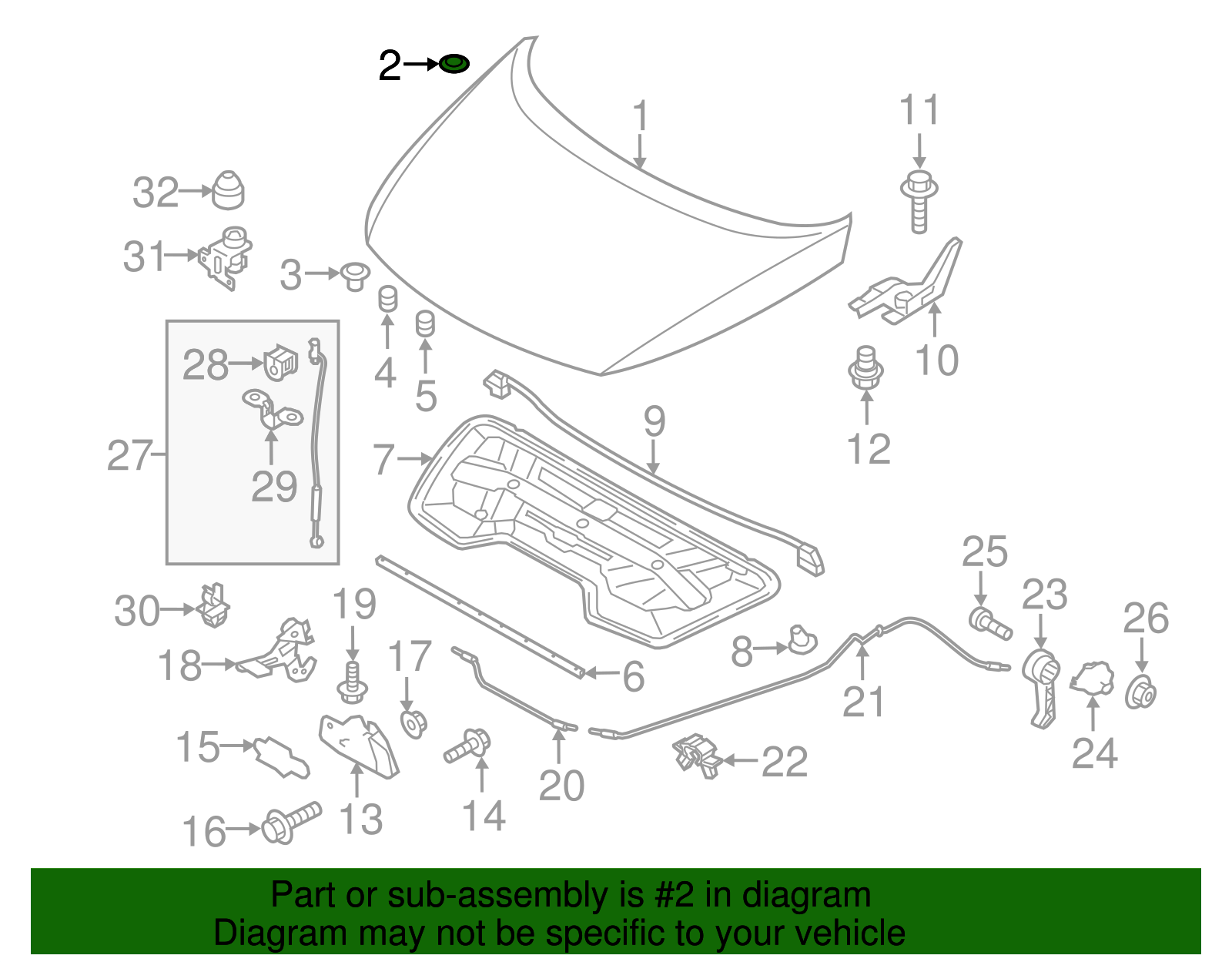 84136-2B000 - Front Shield Plug 2011-2023 Kia | Kia.Parts Store