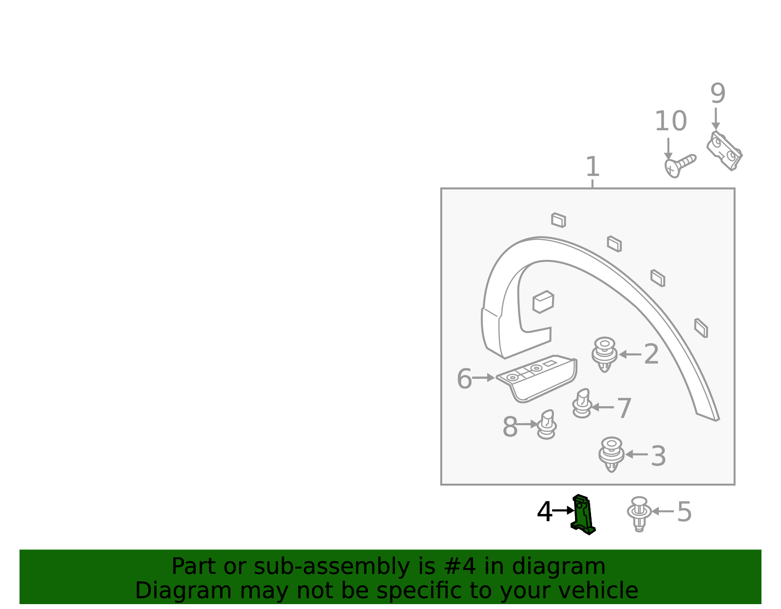 D10J-51-W24 - Wheel Opening Molding Fastener 2016-2023 Mazda