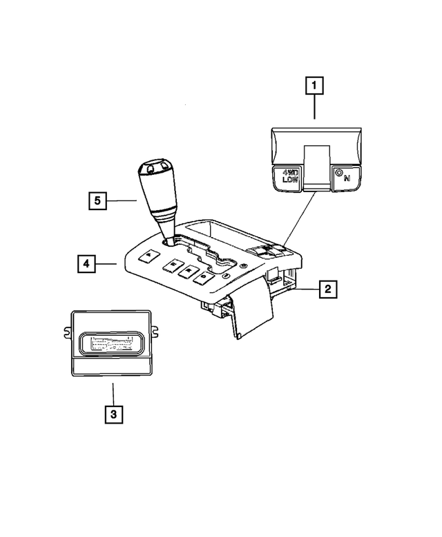 52124001AH - Transfer Case Model 245 [DHX]: Shifter Housing And Lever for Mopar Image
