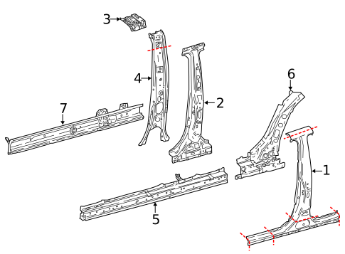 Center Pillar & Rocker for 2018 Toyota Camry #0
