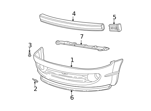 Bumper & Components - Front for 2004 Dodge Intrepid #0