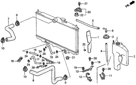 Radiator Hose (1) for 1997 Acura CL #0