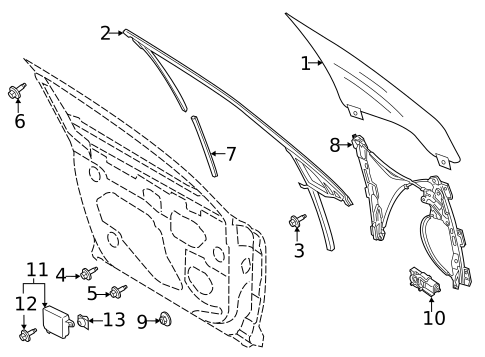 Glass, Windows & Related Components for 2014 Lincoln MKZ #1