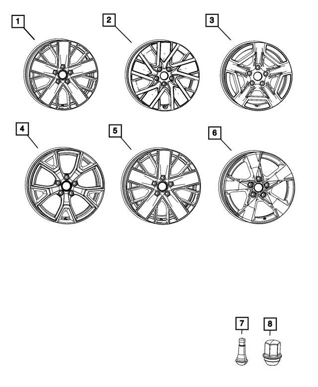 68599279AA - Wheels: Aluminum Wheel, Front Or Rear for Jeep: Cherokee, Wagoneer S Image