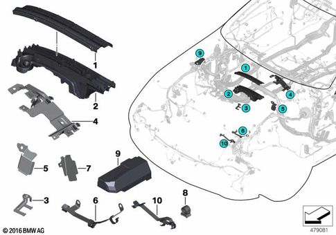Cable Harness Fixings for 2013 BMW BMW ALPINA B7L #1