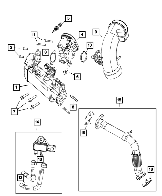 68493360AA - Emission Controls: Low Pressure Egr Cooler for Mopar Image