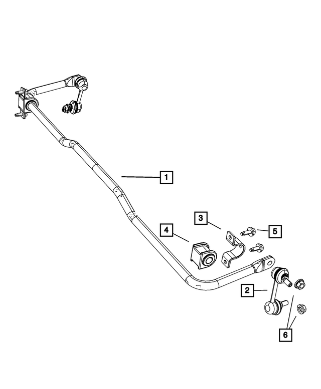 68065219AA - Rear Suspension: Rear Suspension Stabilizer Bar for Mopar Image