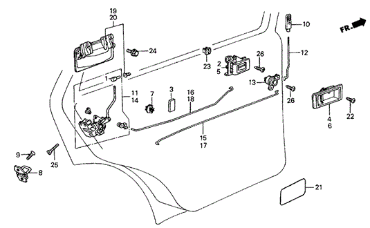 Rear Door Locks 4DR for 1987 Honda Civic #0