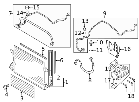 Condenser, Compressor & Lines for 2010 Volkswagen CC #2