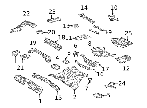 Rear Floor & Rails for 2009 Lexus GS460 #0