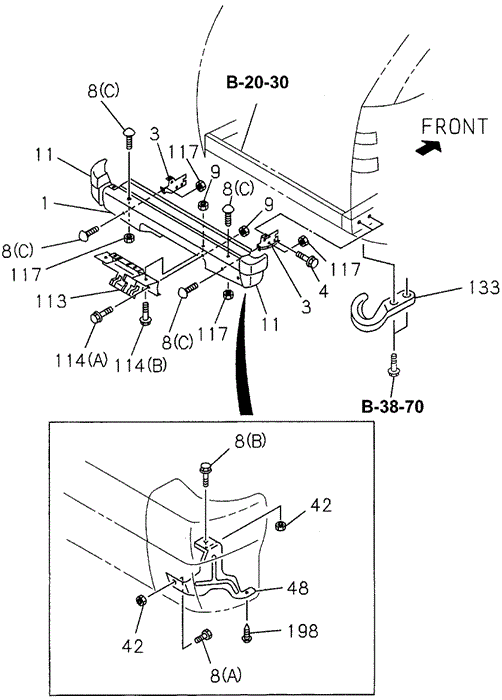Rear Bumper for 1997 Honda Passport #0