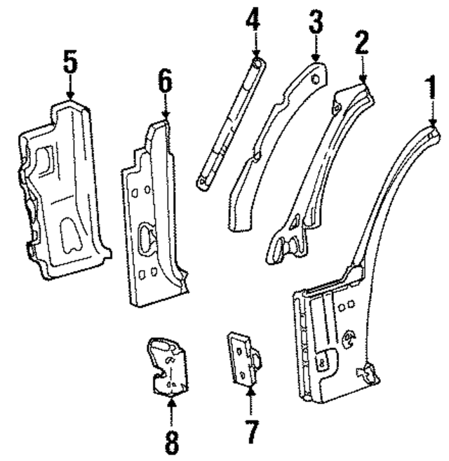 F8AZ54204A06AA - Body: Hinge Reinforced Reinforcement for Ford Image