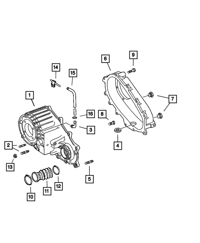 5103273AA - Transfer Case Model 144 [DH7]: Transfer Case Rear Case for Mopar Image