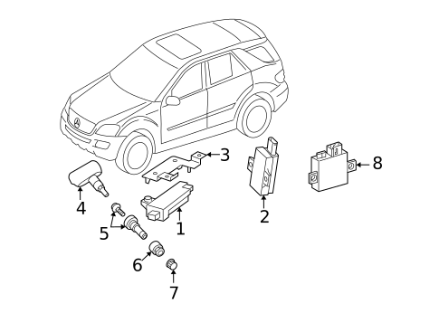 Tire Pressure Monitor Components for 2009 Mercedes-Benz GL550 #0