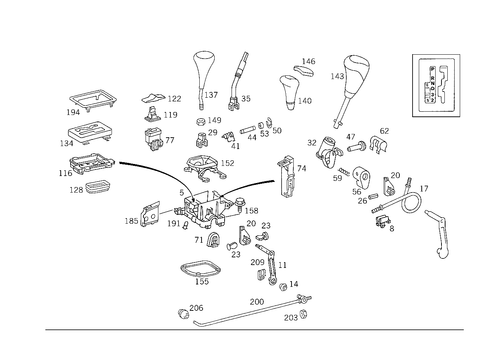 Floor Shift Used with Automatic Fourspeed Transmission for 1993 Mercedes-Benz 300SL #0