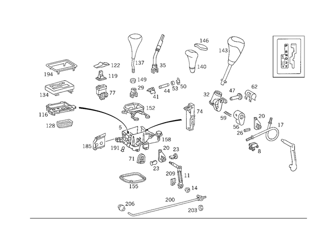 1295400049 - Gearshift Mechanism: Illumination for Mercedes-Benz: 400E, 500E, 500SL Image