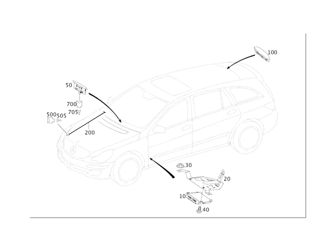 2514400706 - Electrical System: Wiring Harness for Mercedes-Benz: R320, R350, R500 Image image