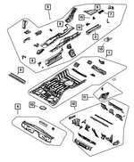 5076043AF - Body Sheet Metal Except Doors: Rear Floor Pan for Mopar Image